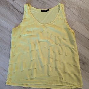 The Limited Light Yellow Layered Tank Top